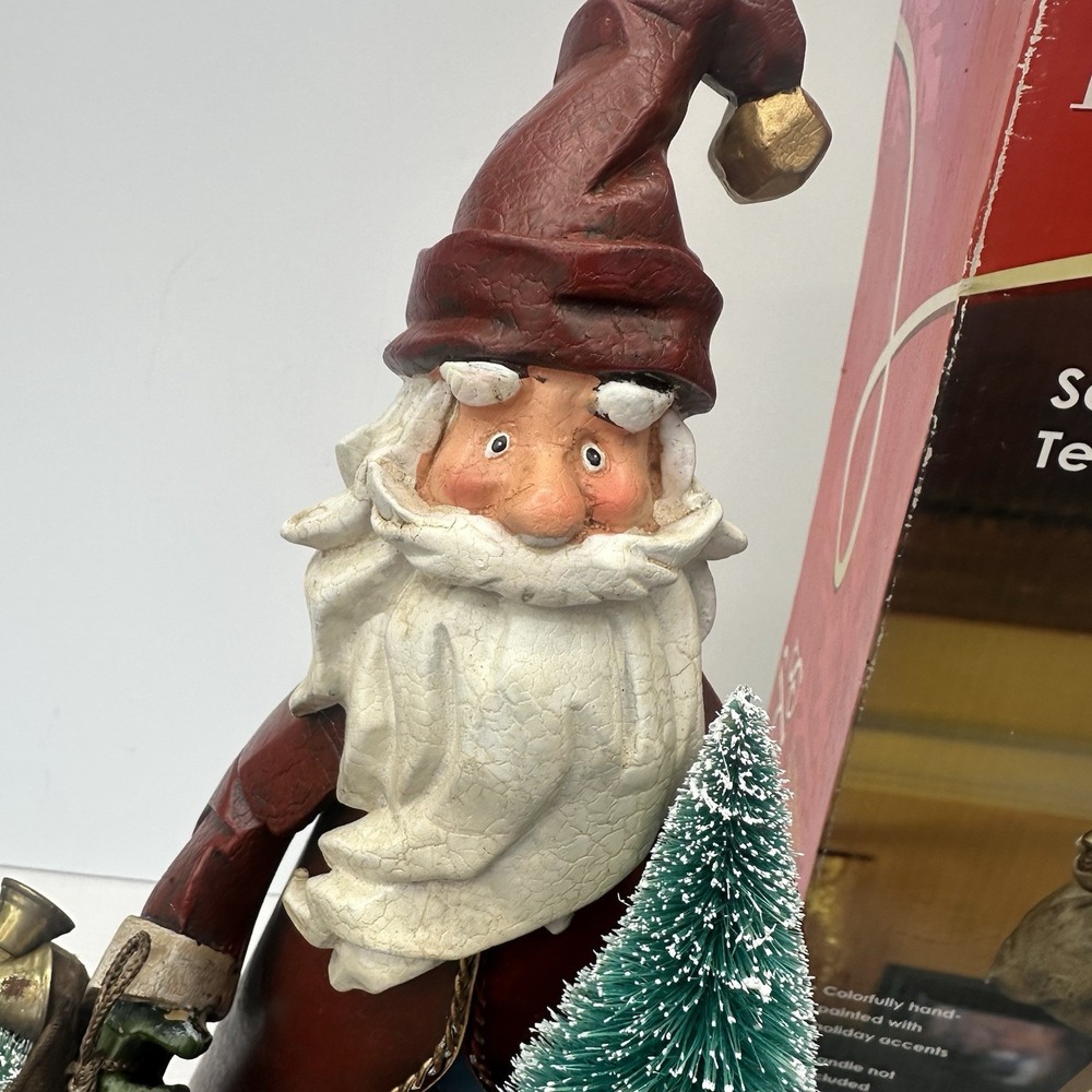 Kirkland 18" tall Metal Tin Santa Claus Tea Light Votive Candle Holder Holidays - Picture 2 of 15